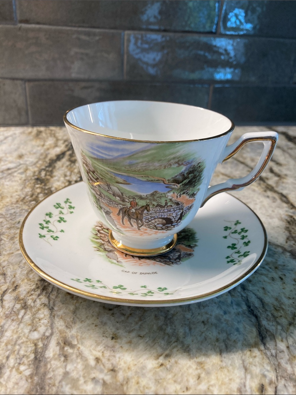 Vintage Royal Tara Fine Bone China Teacup & Saucer Set "Gap of Dunloe" 1960/70s
